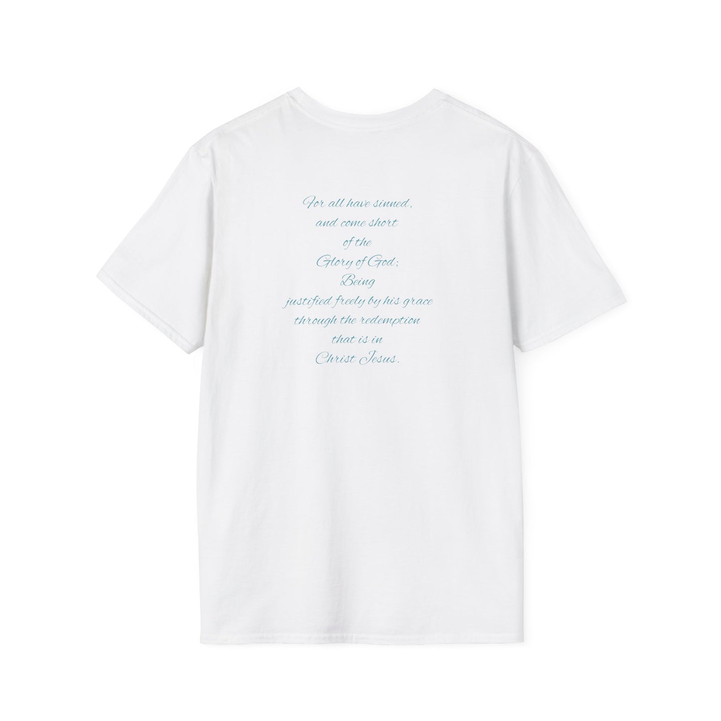 Christian Unisex T-Shirt with Romans 3:23-24 and Epiphanies of EnlightMEnt