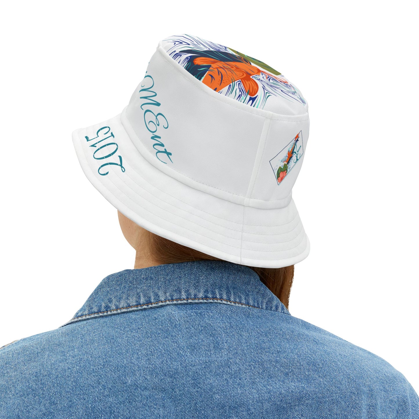 Bucket Hat with Psalm 23:4 Koi Fish Design