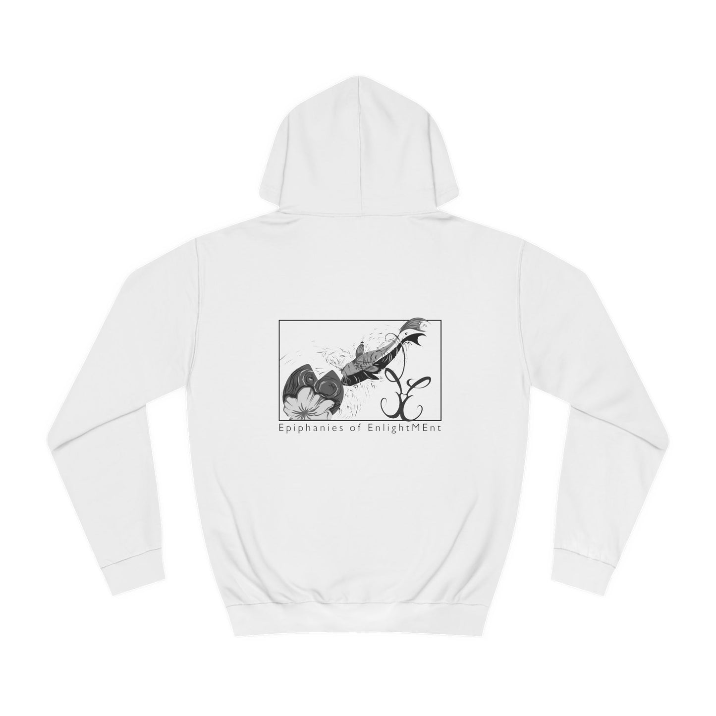 College Hoodie - Koi Fish with Black and White Design