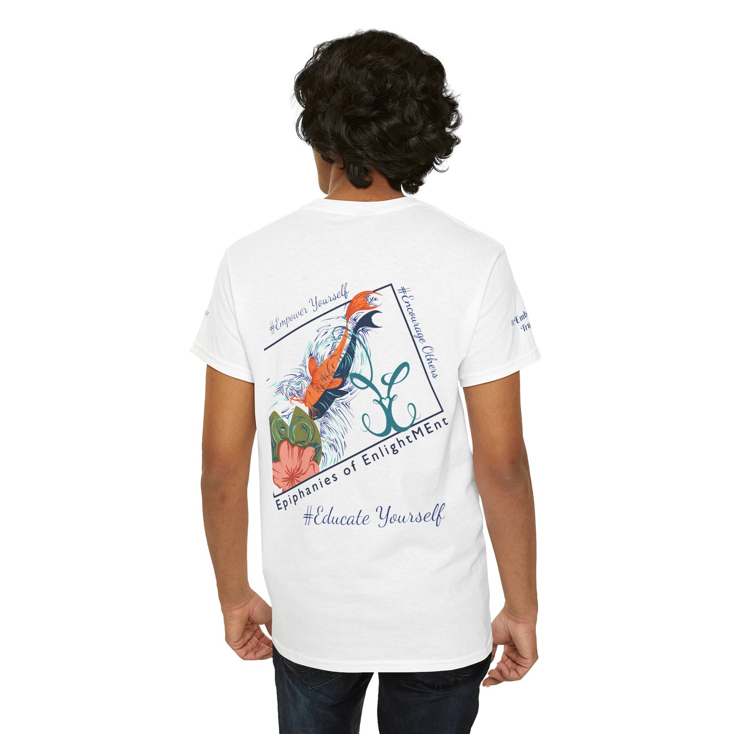 Koi Fish Tee - Educate Empower Encourage - Unisex Heavy Cotton Tee