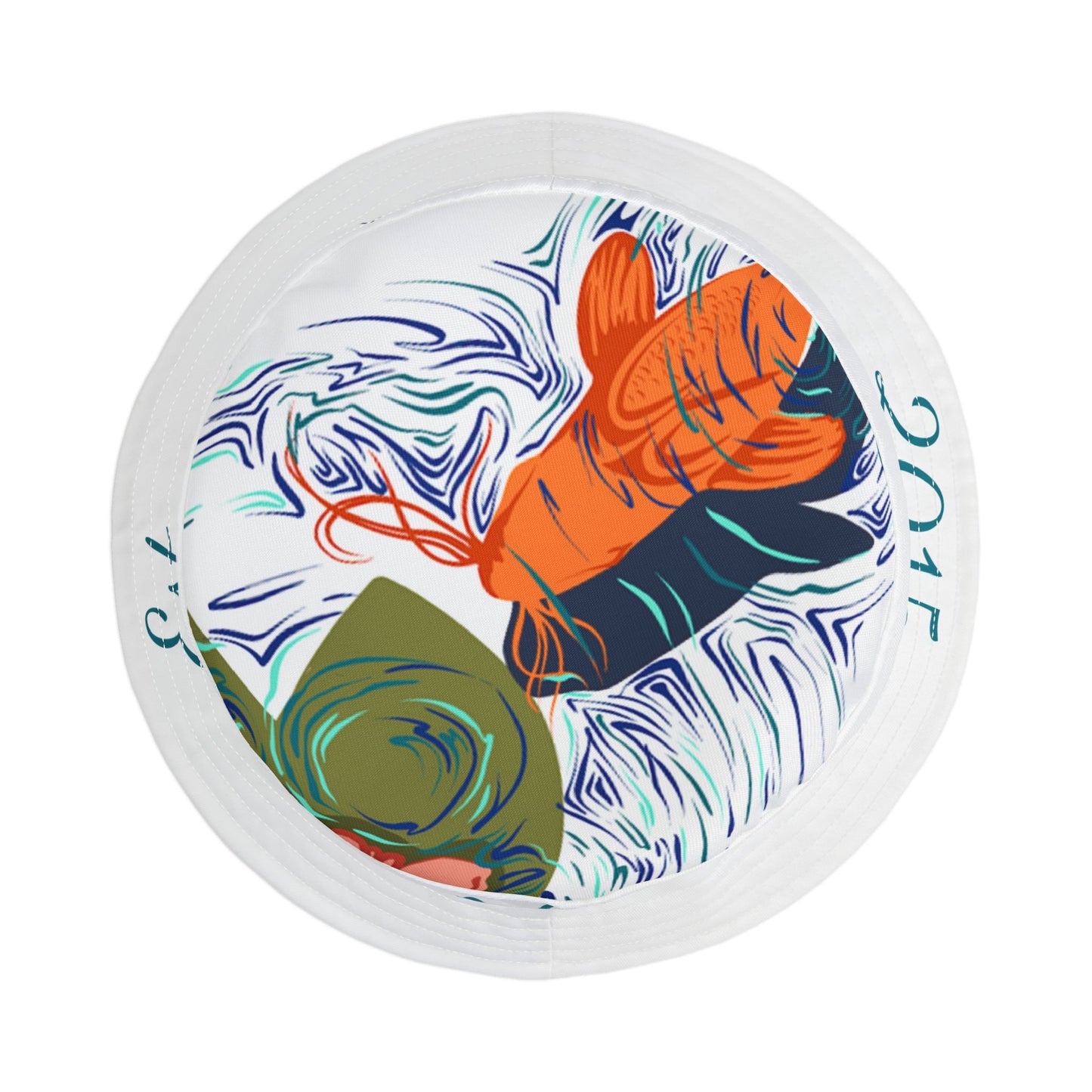 Colorful Koi Fish Bucket Hat with Psalm 23:4