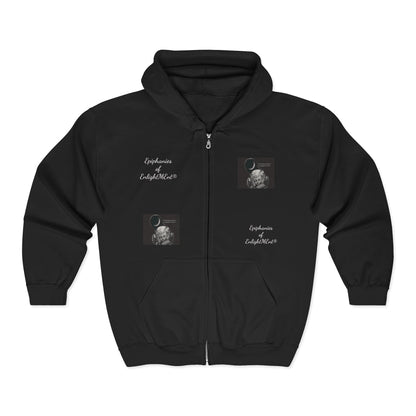 Black and White Angel Hoodie-Unisex Zip-Up