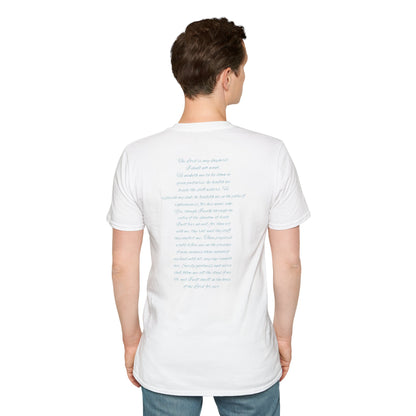 Unisex White T-Shirt with Psalm 23