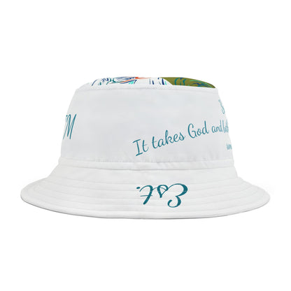 Bucket Hat with Koi Fish Design