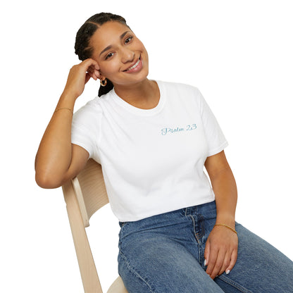 Unisex White T-Shirt with Psalm 23