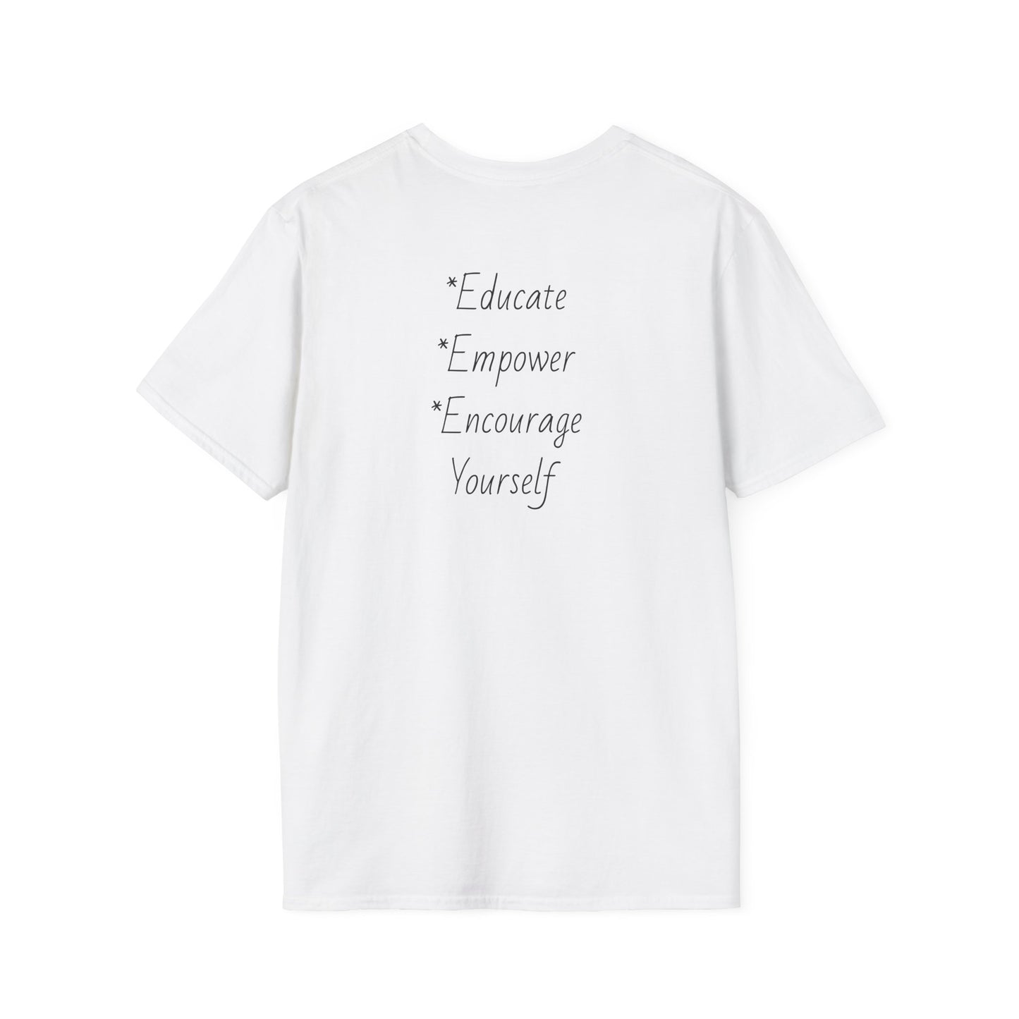 White Koi Fish Unisex T-Shirt - Educate, Empower, Encourage Slogan