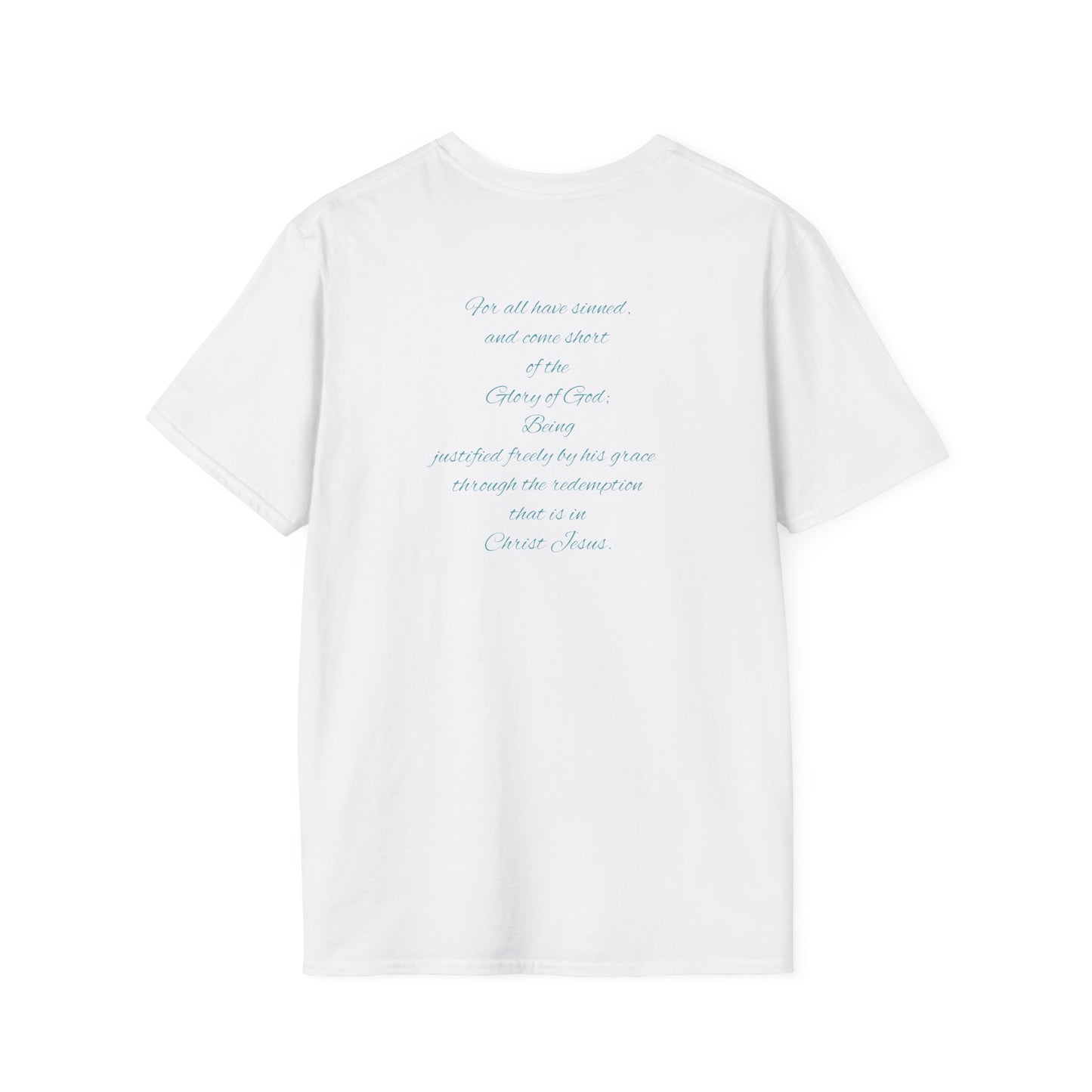 Christian Unisex T-Shirt with Romans 3:23-24 and Epiphanies of EnlightMEnt®