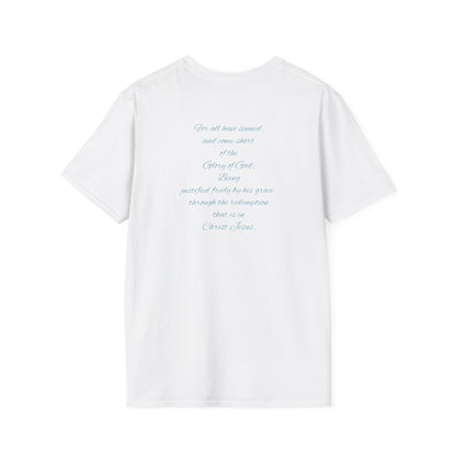 Christian Unisex T-Shirt with Romans 3:23-24 and Epiphanies of EnlightMEnt®