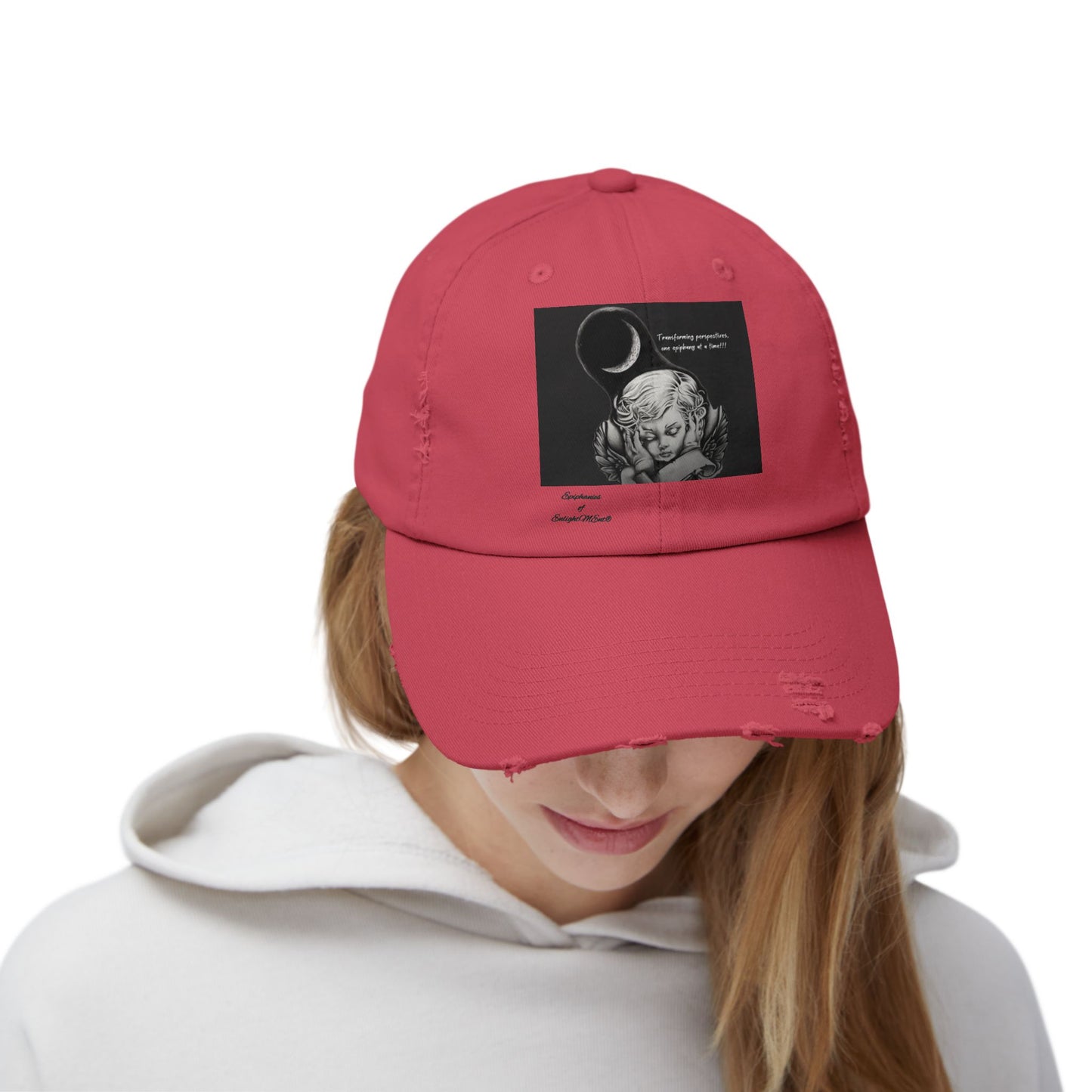 Angel Distressed Cap-Vintage Cotton Baseball Cap