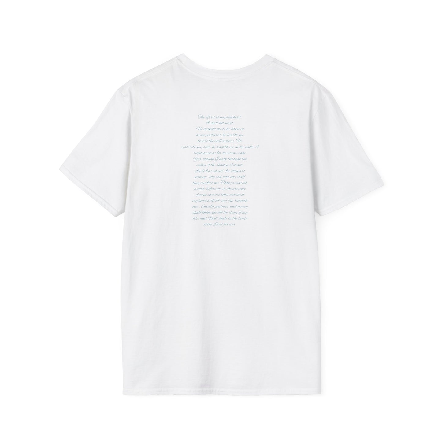 Unisex White T-Shirt with Psalm 23